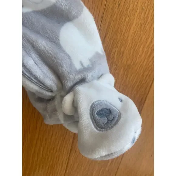 Just One You Carters Polar Bear Footed Fleece Sleep SnowSuit Footie 6 Months - Picture 2 of 4